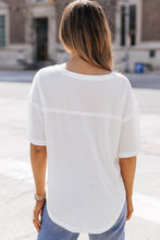 Load image into Gallery viewer, White Waffle Knit Drop Shoulder Loose Top