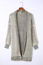 Load image into Gallery viewer, Pink Plaid Knitted Long Open Front Cardigan