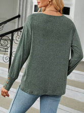 Load image into Gallery viewer, V-neck soft loose fit brushed fleece top blouse