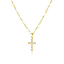 Load image into Gallery viewer, Dainty Cross Charm Pendant Necklace in 925 Sterling Silver