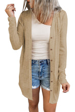 Load image into Gallery viewer, Solid Color Open-Front Buttons Cardigan