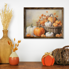 Load image into Gallery viewer, TIMBERLAND FRAME PUMPKINS IN A BASKET PAINTING