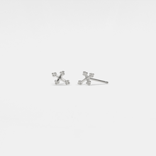 Load image into Gallery viewer, Tiny Small Dainty Cross Stud Earrings in 925 Sterling Silver