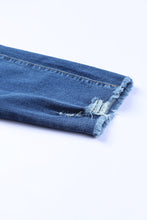 Load image into Gallery viewer, Blue Raw Hem Ankle-length Skinny Jeans