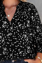 Load image into Gallery viewer, Yellow Split Neck Fall Printed Crinkled Blouse