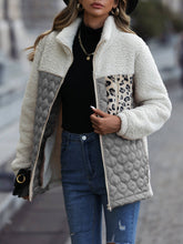 Load image into Gallery viewer, Paneled sherpa full zip jacket