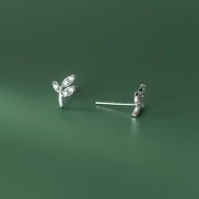 Load image into Gallery viewer, Dainty Cute Branch Leaf Stud Earrings in 925 Sterling Silver: Sliver