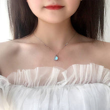 Load image into Gallery viewer, Cute Firefly Bug Charm Necklace in 925 Sterling Silver: Silver/White