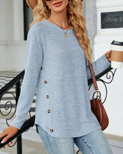 Load image into Gallery viewer, Crew neck soft loose fit brushed fleece longline top