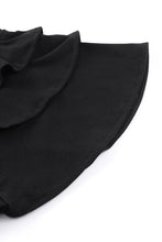Load image into Gallery viewer, Black Plain Tiered Ruffled Short Sleeve T Shirt