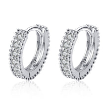 Load image into Gallery viewer, Moissanite Wedding Hoop Earrings in 925 Sterling Silver