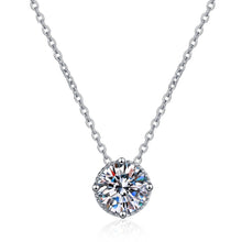 Load image into Gallery viewer, Four-Prong Moissanite Charm Necklace in 925 Sterling Silver