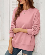 Load image into Gallery viewer, Crewneck Hem Split Pullover Sweatshirt