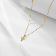 Load image into Gallery viewer, Dainty Cross Charm Pendant Necklace in 925 Sterling Silver