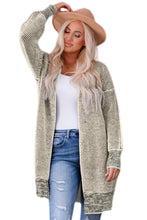 Load image into Gallery viewer, Pink Plaid Knitted Long Open Front Cardigan