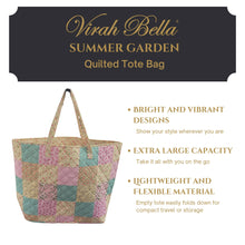 Load image into Gallery viewer, "Summer Garden" Designer Quilted Tote Bag