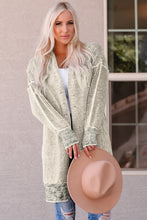 Load image into Gallery viewer, Pink Plaid Knitted Long Open Front Cardigan