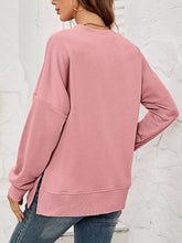 Load image into Gallery viewer, Crewneck Hem Split Pullover Sweatshirt