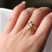 Load image into Gallery viewer, Olive Tree Branch Stackable Ring: Rose Gold