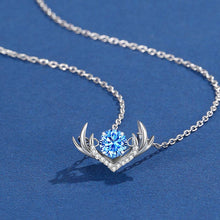 Load image into Gallery viewer, Deer Antler Dancing Stone Necklace in 925 Sterling Silver