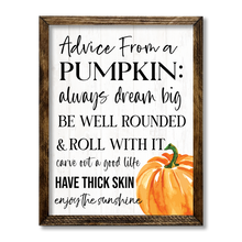 Load image into Gallery viewer, TIMBERLAND FRAME ADVICE FROM A PUMPKIN
