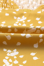 Load image into Gallery viewer, Yellow Split Neck Fall Printed Crinkled Blouse