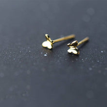 Load image into Gallery viewer, Tiny Butterfly Stud Earrings in 925 Sterling Silver: Gold