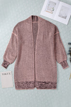 Load image into Gallery viewer, Pink Plaid Knitted Long Open Front Cardigan