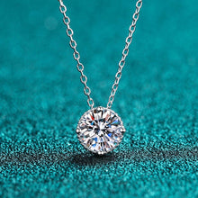 Load image into Gallery viewer, Four-Prong Moissanite Charm Necklace in 925 Sterling Silver