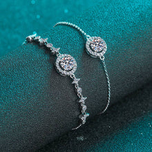 Load image into Gallery viewer, Moissanite Charm Wedding Bracelet in 925 Sterling Silver: B