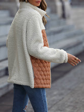Load image into Gallery viewer, Paneled sherpa full zip jacket