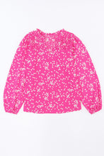 Load image into Gallery viewer, Yellow Split Neck Fall Printed Crinkled Blouse