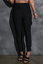 Load image into Gallery viewer, Black High Waist Pleated Pocket Leggings