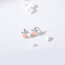 Load image into Gallery viewer, Cute Moonstone Unicorn Stud Earrings in 925 Sterling Silver