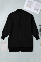 Load image into Gallery viewer, Pink Plaid Knitted Long Open Front Cardigan