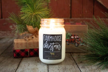 Load image into Gallery viewer, 13 oz Mason Jar Christmas Candle: Farmhouse Christmas