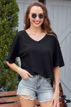 Load image into Gallery viewer, White Waffle Knit Drop Shoulder Loose Top