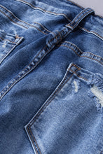 Load image into Gallery viewer, Blue Distressed Flare Jeans
