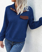 Load image into Gallery viewer, Lapel Buttons Long Sleeves Sweatshirt