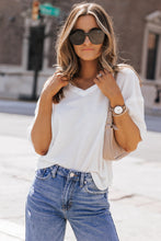 Load image into Gallery viewer, White Waffle Knit Drop Shoulder Loose Top