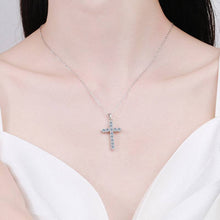 Load image into Gallery viewer, Moissanite Cross Pendant Necklace in 925 Sterling Silver: 0.36 ct