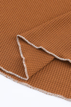Load image into Gallery viewer, Brown Textured Round Neck Long Sleeve Top