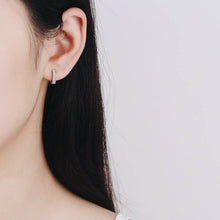 Load image into Gallery viewer, Moissanite Wedding Hoop Earrings in 925 Sterling Silver