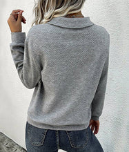Load image into Gallery viewer, Lapel Buttons Long Sleeves Sweatshirt