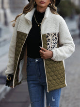 Load image into Gallery viewer, Paneled sherpa full zip jacket