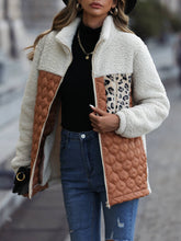Load image into Gallery viewer, Paneled sherpa full zip jacket