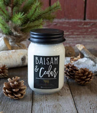 Load image into Gallery viewer, 13 oz Mason Jar Christmas Candle: Balsam & Cedar