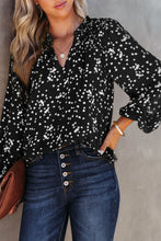 Load image into Gallery viewer, Yellow Split Neck Fall Printed Crinkled Blouse