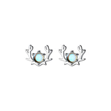 Load image into Gallery viewer, Deer Head Antler Moose Stud Earrings in 925 Sterling Silver