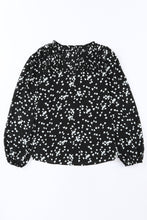 Load image into Gallery viewer, Yellow Split Neck Fall Printed Crinkled Blouse